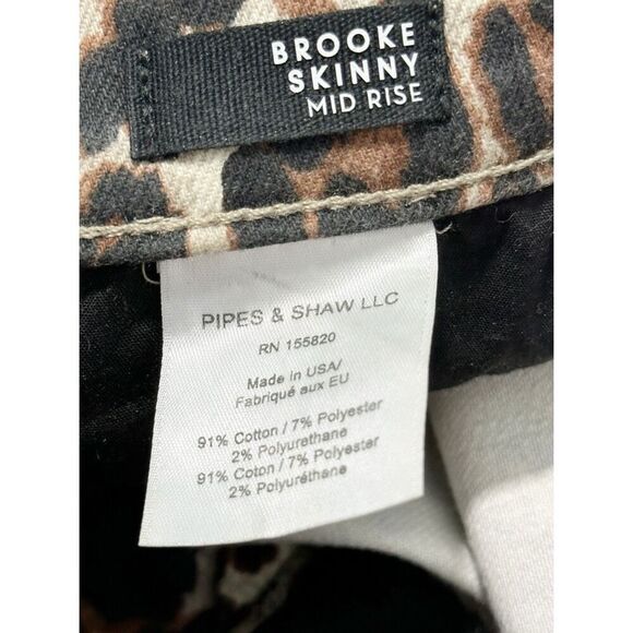 Veronica Beard Leopard Coated Print Mid Rise Skinny Brooke‎ Jeans Size 26 Size 2 - Picture 4 of 13